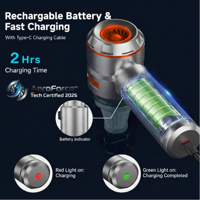AeroForce™ Portable Vacuum & Blower [Industrial Suction in Seconds]